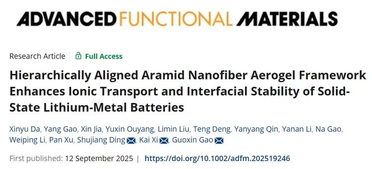 New Vertically-Aligned Aramid Nanofiber Aerogel Boosts Solid-State Battery Performance  -1-