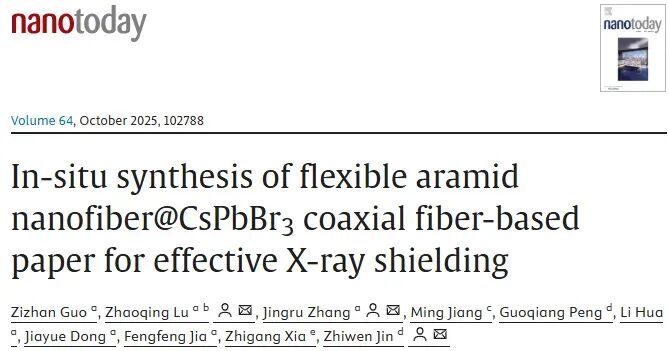 Flexible Shielding Paper Based on ANF@CsPbBr3 Coaxial Fibers Effectively Blocks X-Rays via In-Situ Synthesis  -1-
