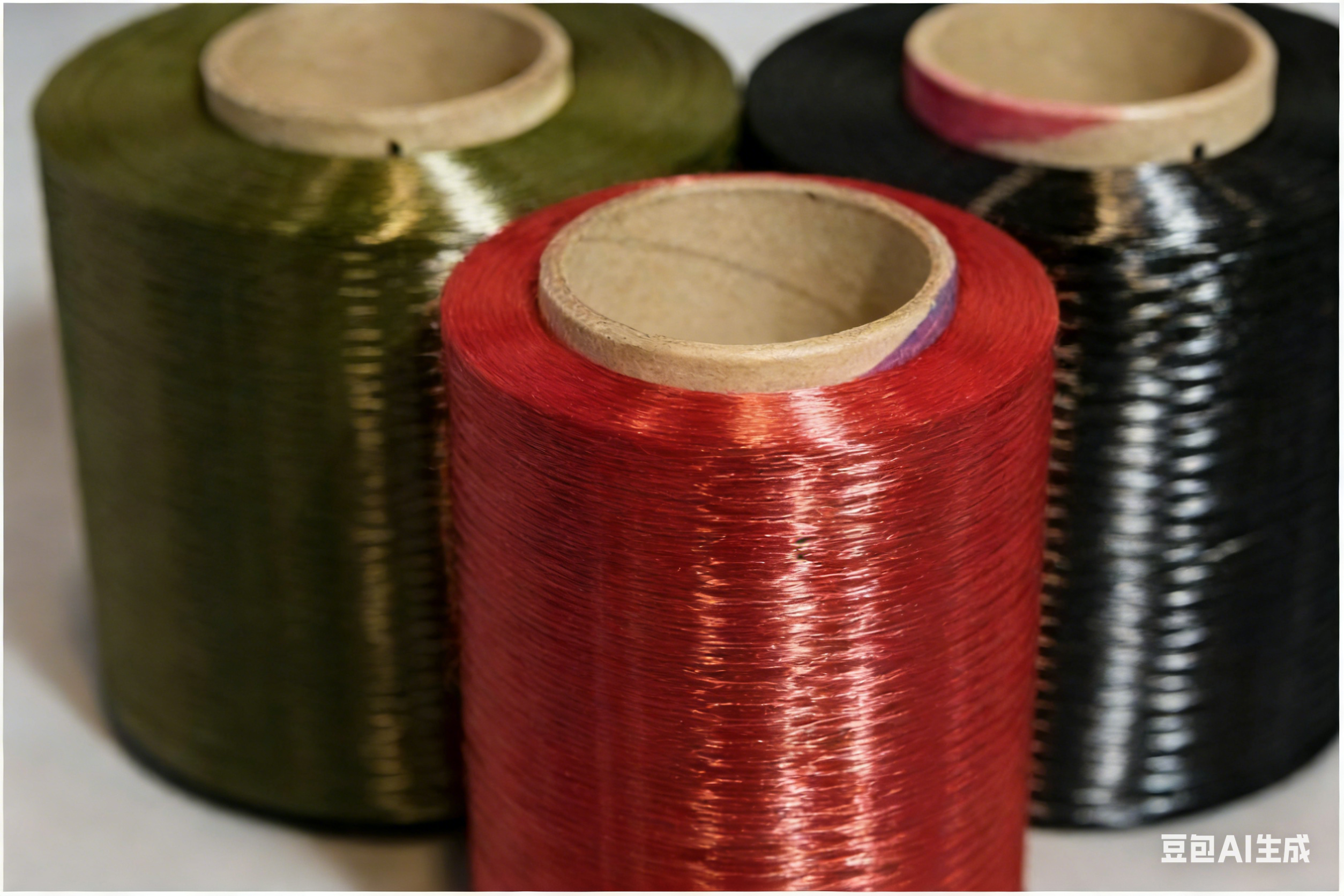 a close-up of yellow para-aramid fiber threads